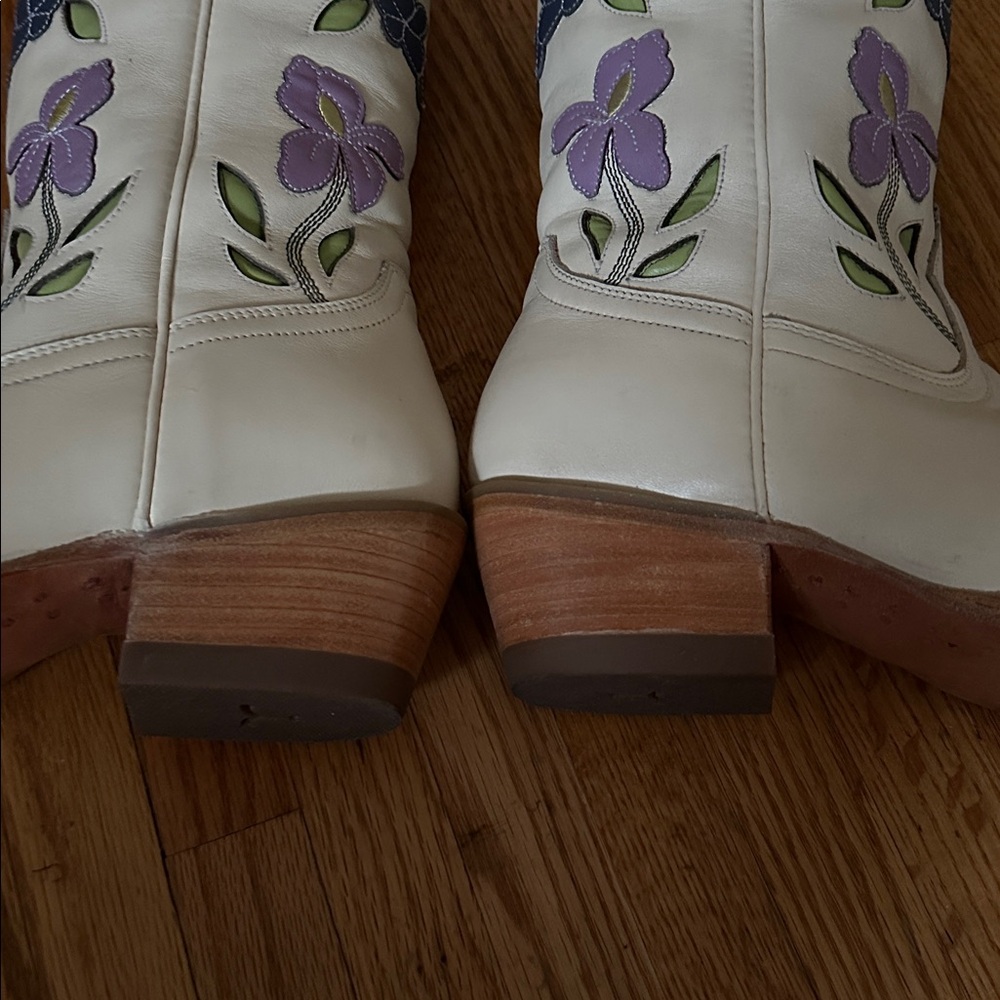 Tecovas Sadie Bone Floral Meadow Cowgirl Boots 8.5 - Picture 6 of 11